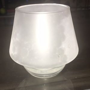 Frosted Crate and Barrel tealight holder